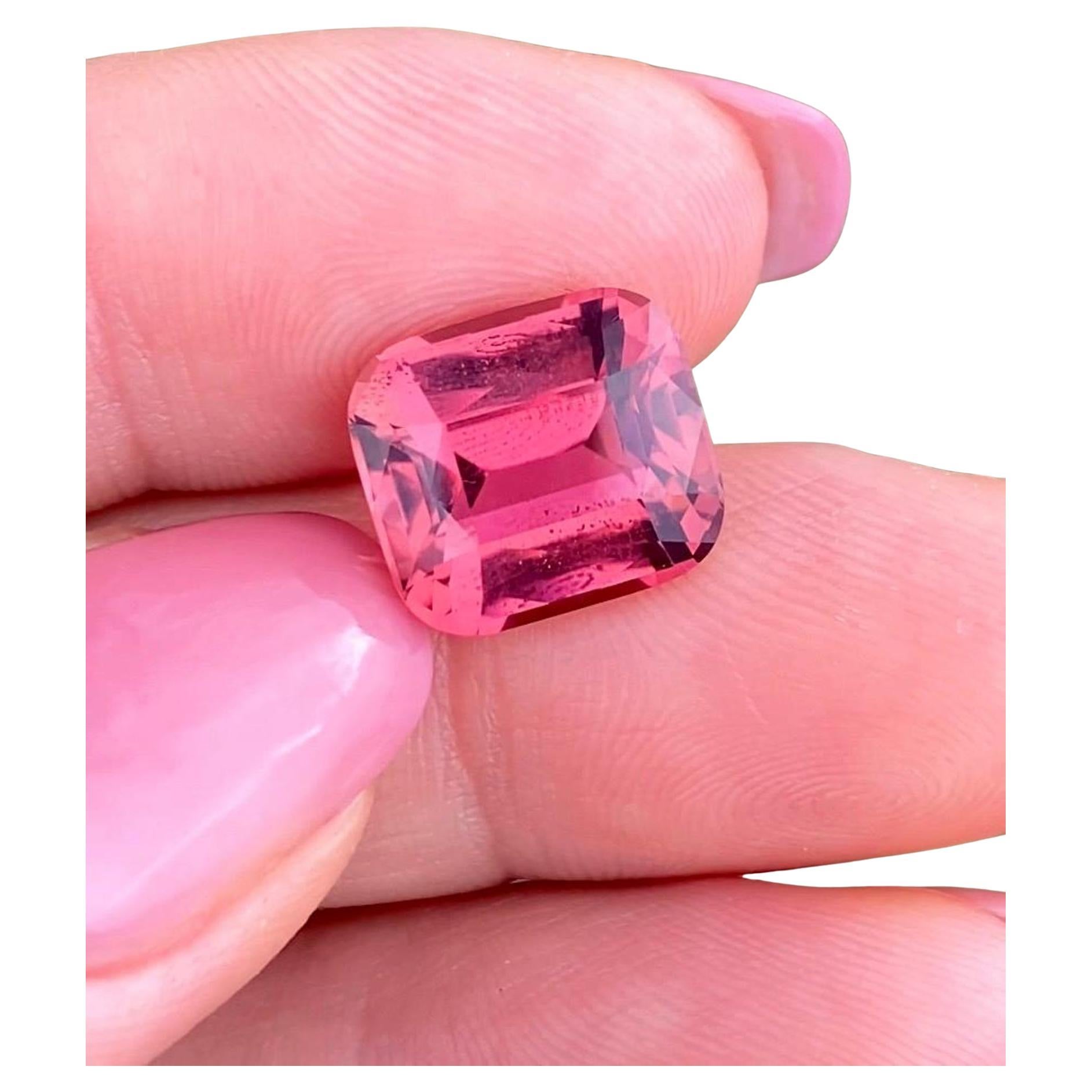 Tourmaline Pink 7.06Ct natural gemstone, Cushion cut, Nigeria, GFCO certified
