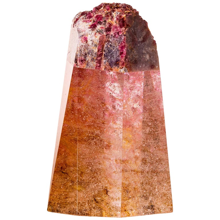 Tourmaline, Quartz and Glass Sculpture, Pretty in Pink 1