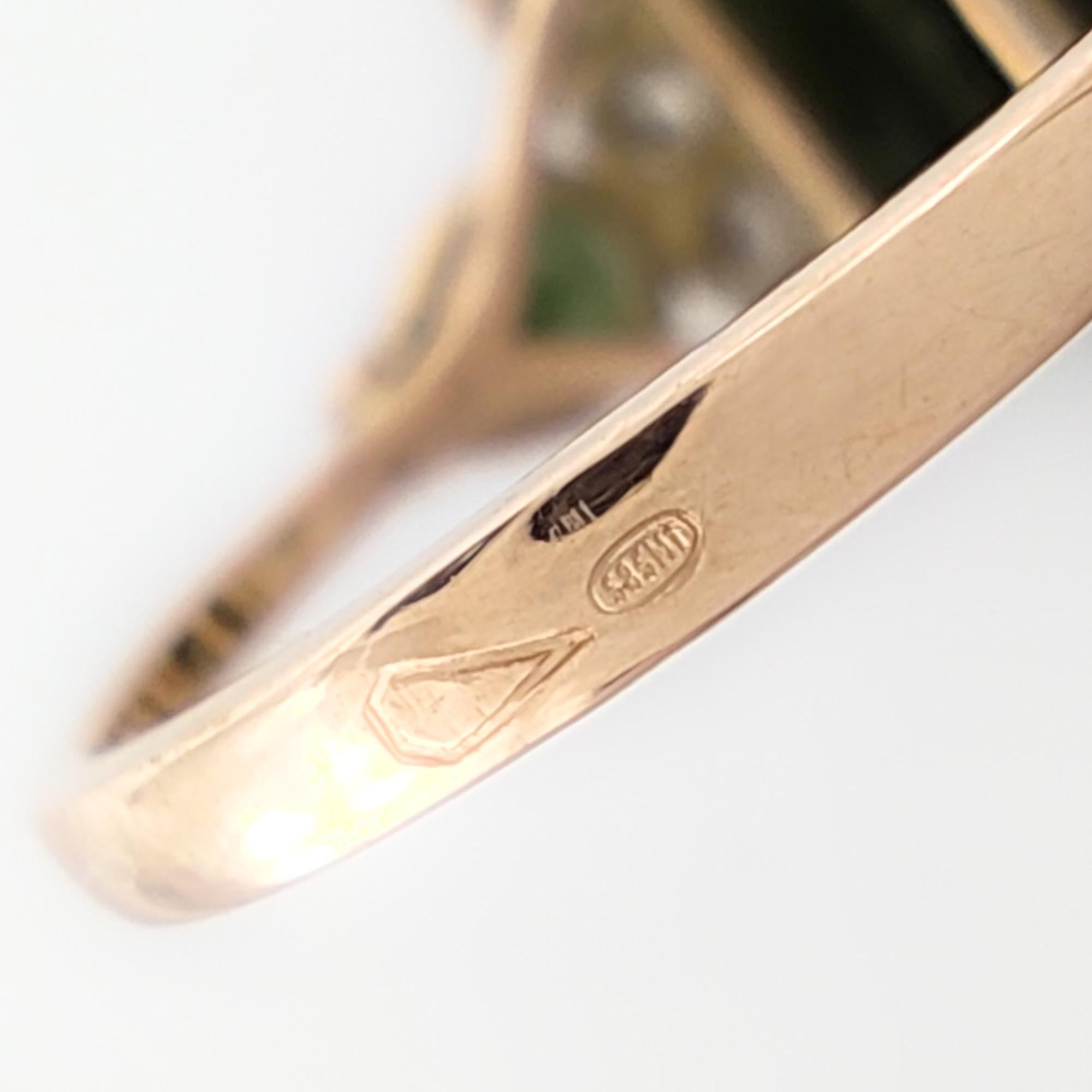 Genuine green Tourmaline Diamonds 14k Gold Ring for Women - Exquisite Gemstone  For Sale 5