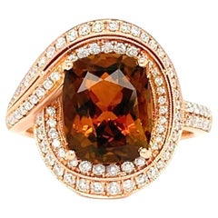Turmalin Ring mit Diamanten 3,81 Karat 14K Rose Gold