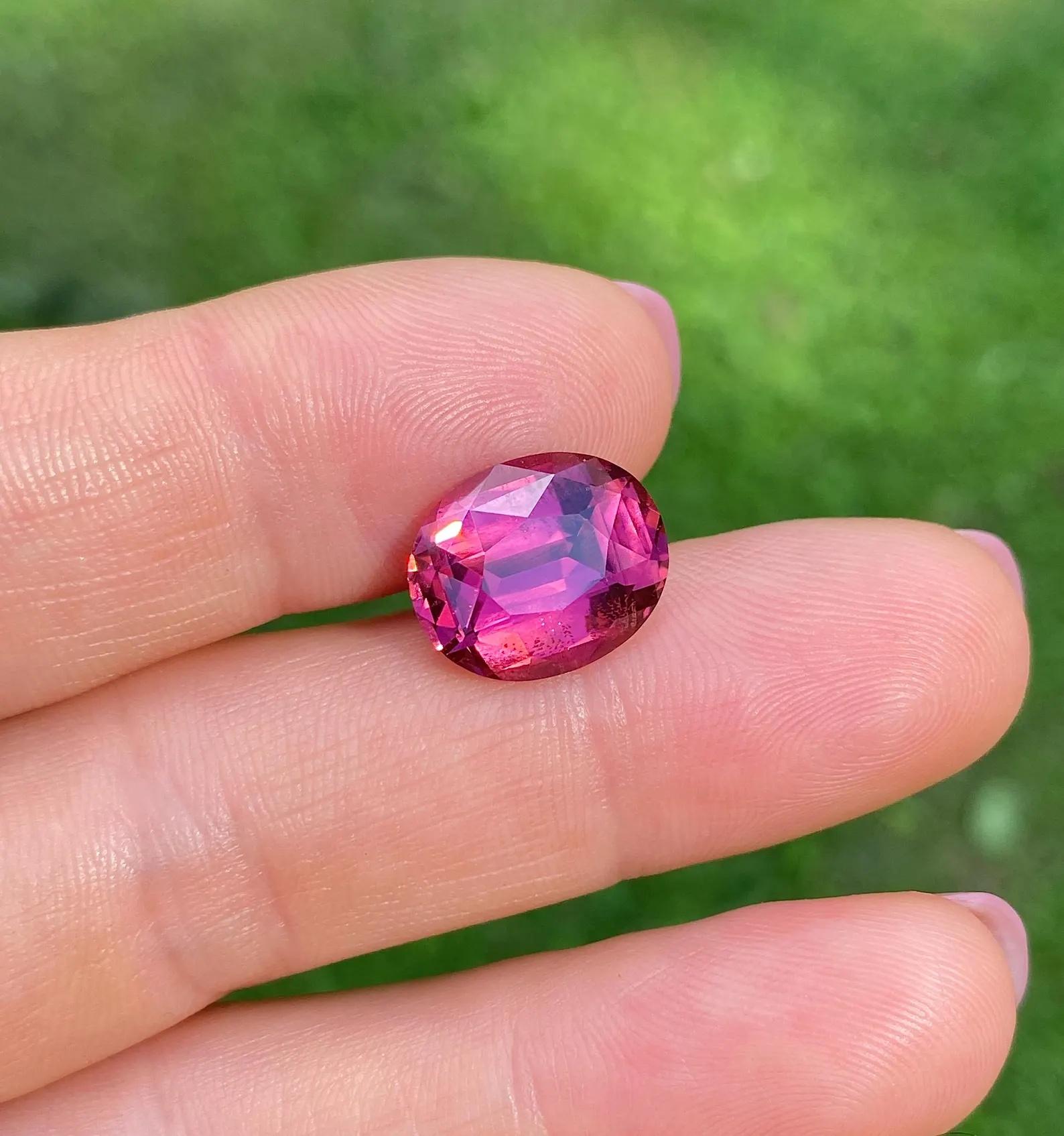 Turmalin Rubellit 7,53ct natürlicher Edelstein, Oval, Mosambik, GFCO Zertifikat im Angebot 6