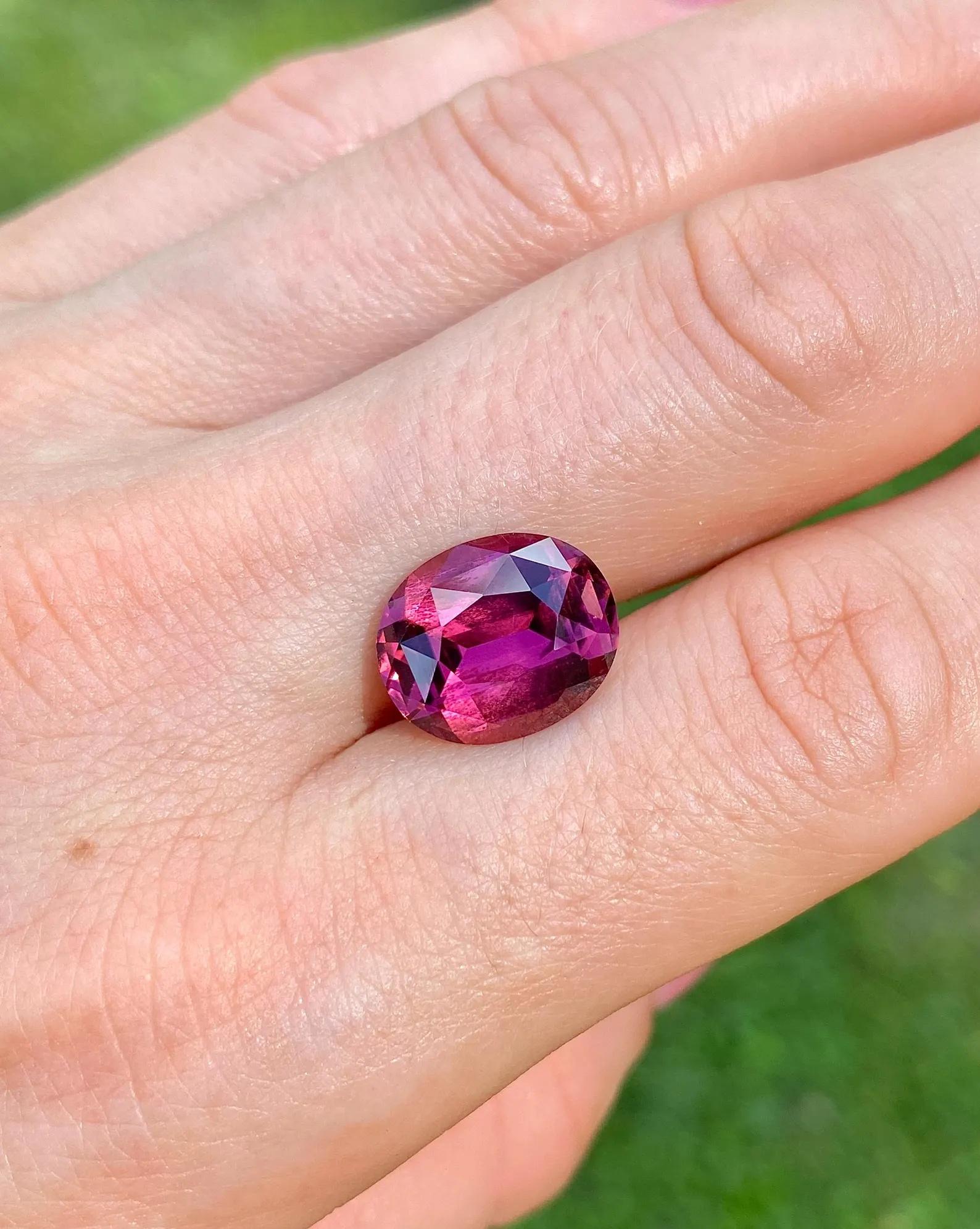Turmalin Rubellit 7,53ct natürlicher Edelstein, Oval, Mosambik, GFCO Zertifikat im Angebot 4