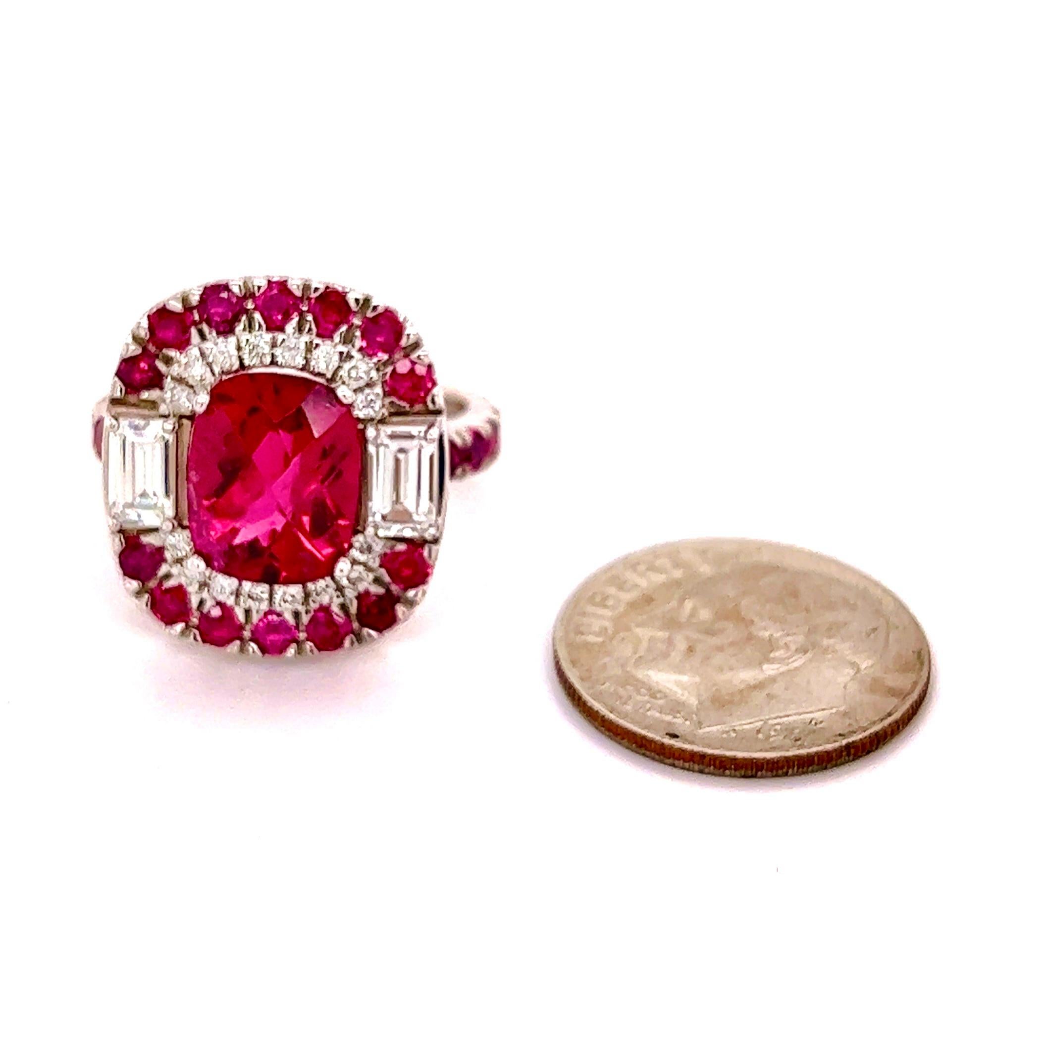 Ring 14k Gold 5.1 TCW GIA zertifizierter Turmalin Rubin Saphir Diamant 9