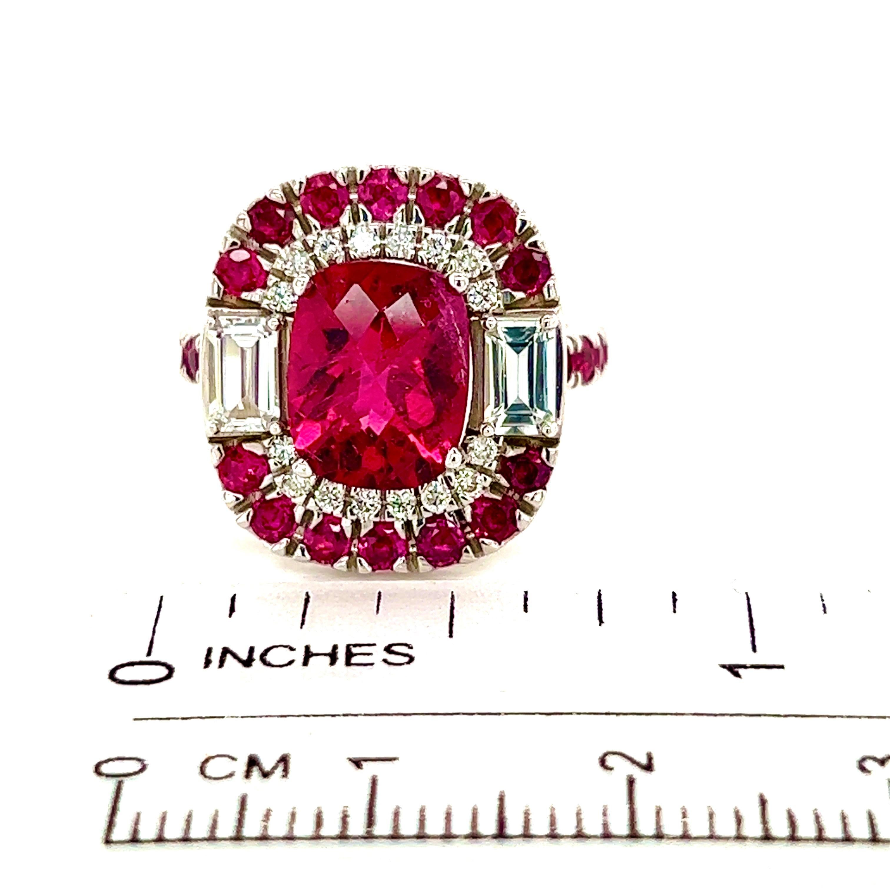 Ring 14k Gold 5.1 TCW GIA zertifizierter Turmalin Rubin Saphir Diamant 10