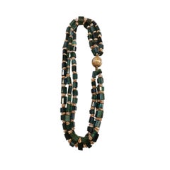 Turmalin Silber vergoldete Schließe Halskette