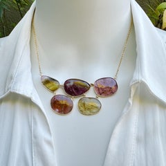 Eytan Brandes Collier « Cobblestone » en or 14 carats avec tranches de tourmaline