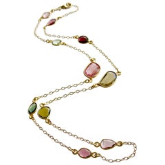 Tourmaline Stations Necklace, Tess Necklace