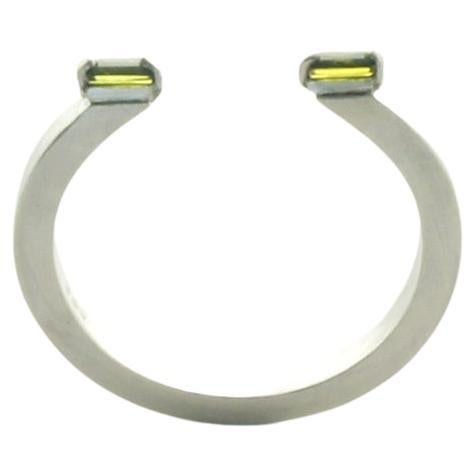 Offener Turmalin-Ring aus Sterlingsilber (DCG)(W) für Damen oder Herren im Angebot