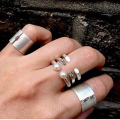 Tourmaline sterling silver Wide Ring (DCG)(W)