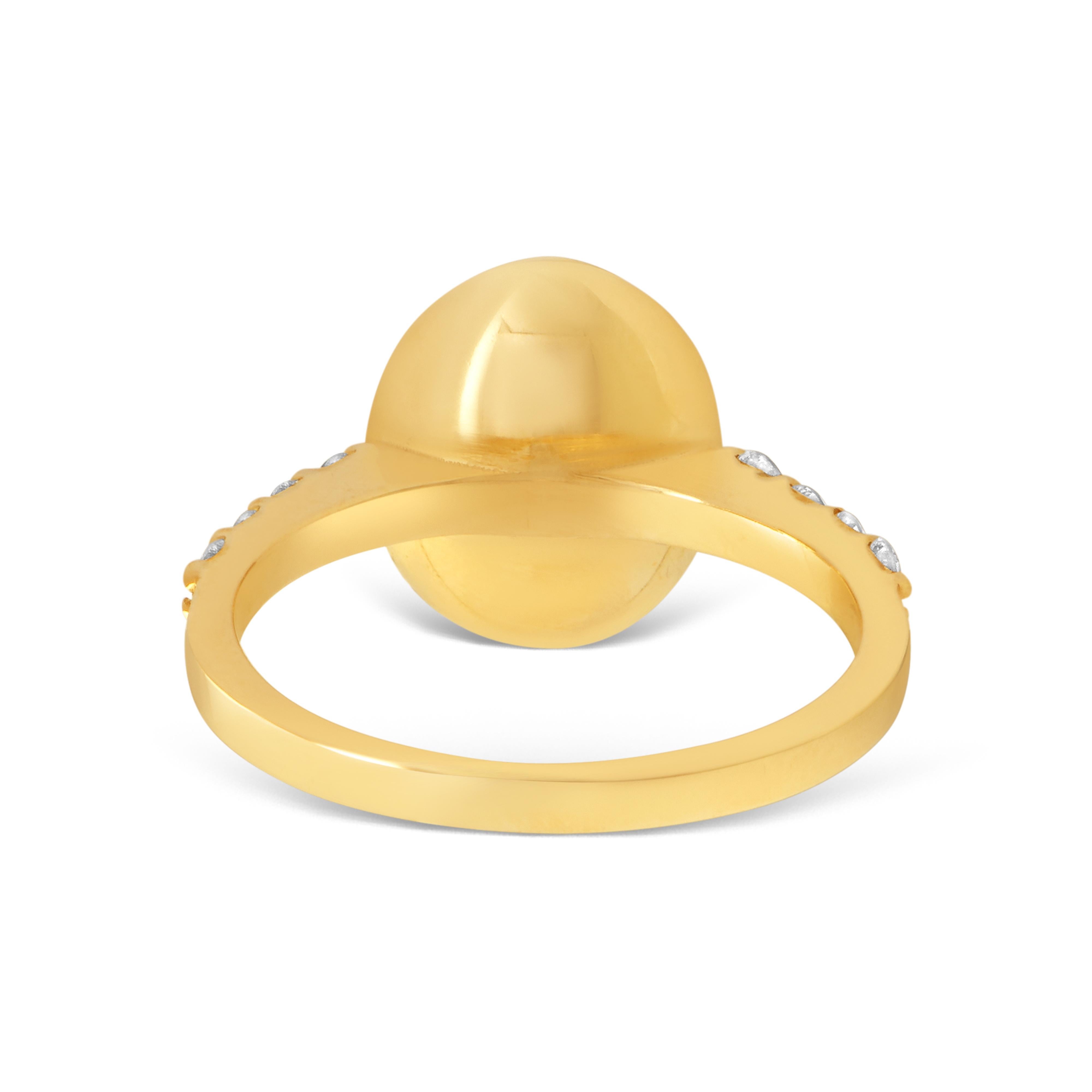 Modern Tourmaline Triplets - 14 Karat Gold 4.5 Carats Cabochon Tourmaline Ring  For Sale