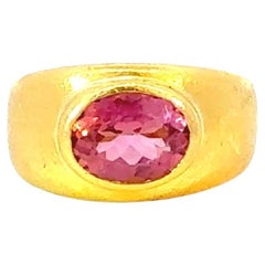 Bague Cigar en or jaune avec tourmaline