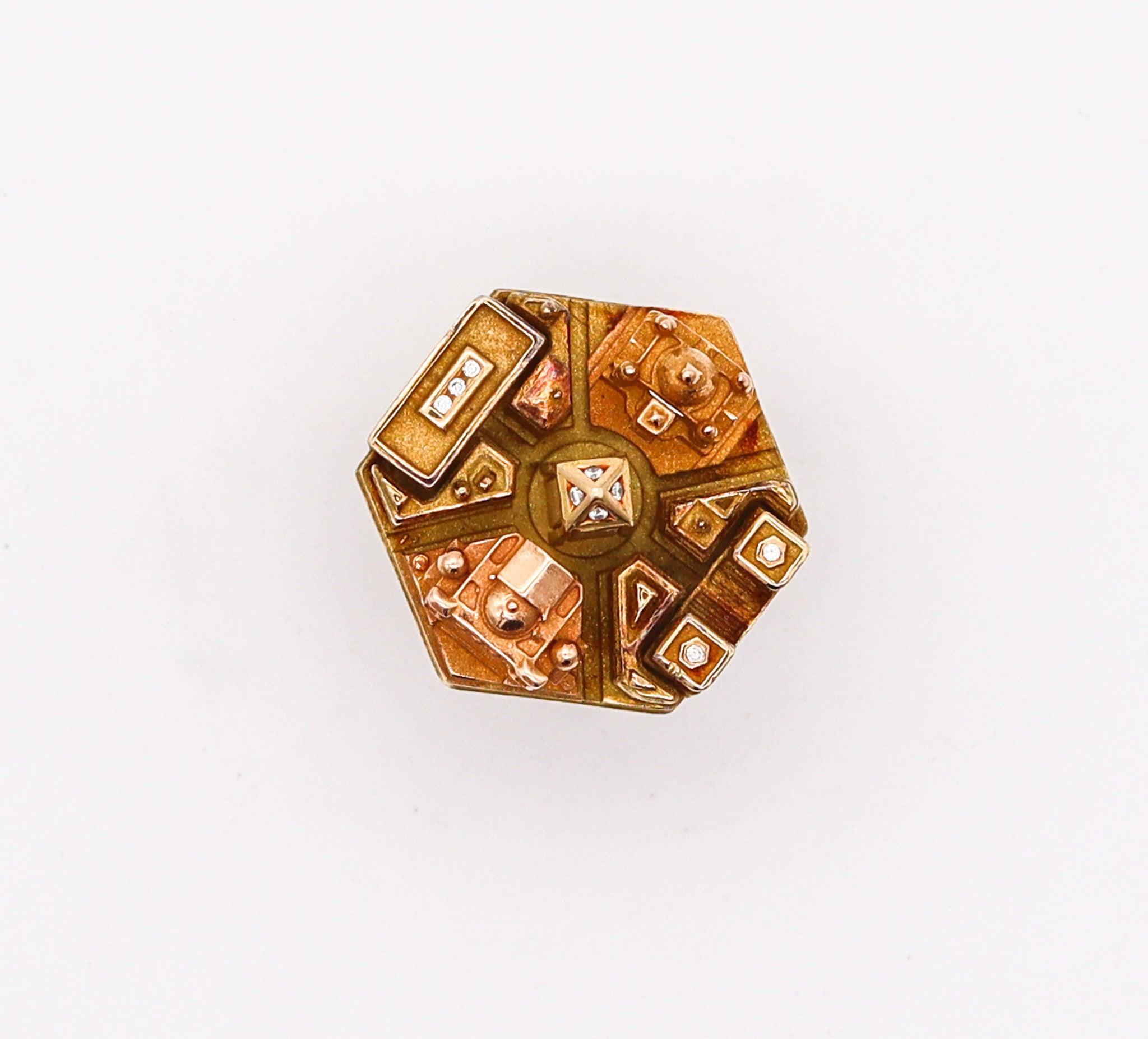 TOURNAIRE Architectural Paris Buildings Modèle Cocktail Ring In 18Kt Yellow Gold 3