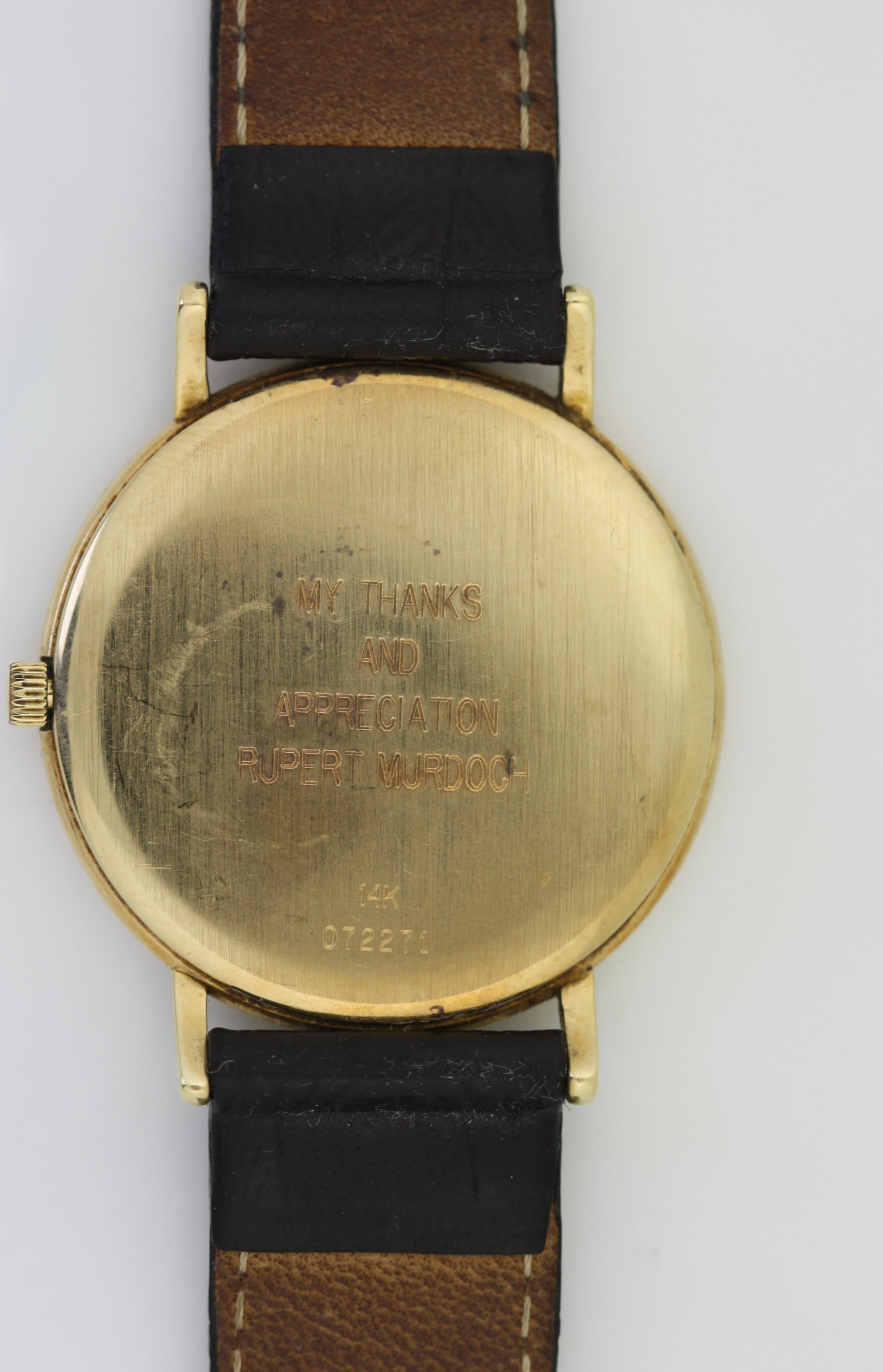 Reloj de vestir Tourneau de oro amarillo de 14 quilates en Bueno estado para la venta en Palm Beach, FL