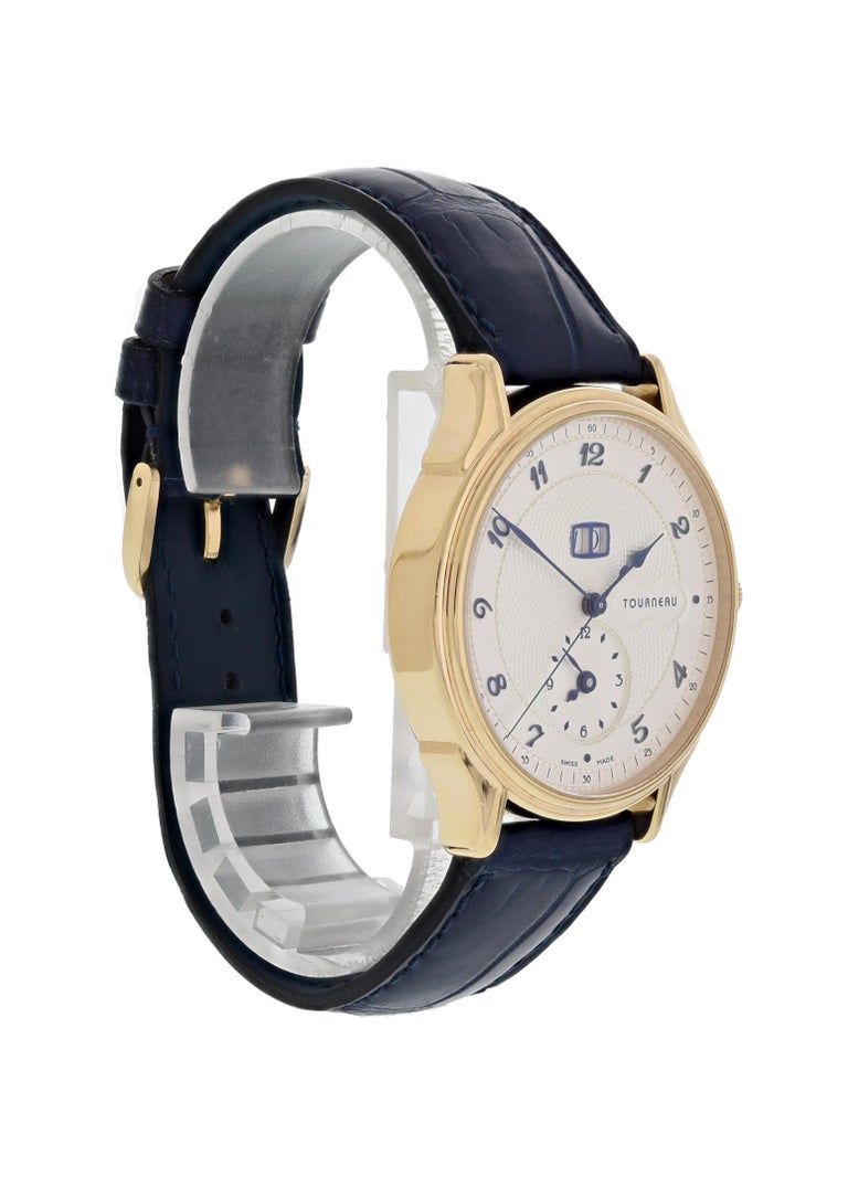Tourneau Classic Big Date 35005 18 Karat Rose Gold Men's Watch For Sale