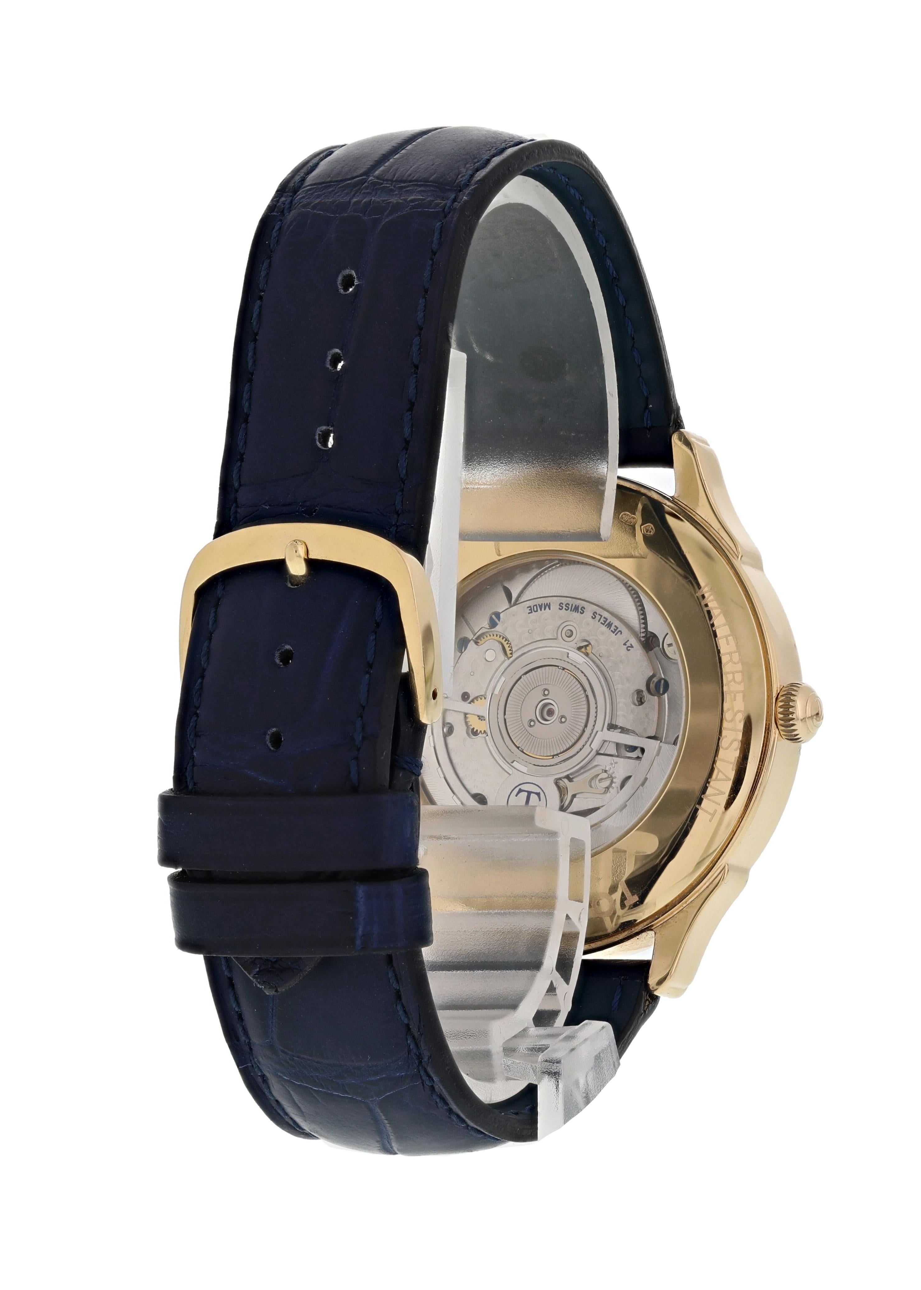 Tourneau Classic Big Date 35005 18 Karat Rose Gold Men's Watch For Sale 1
