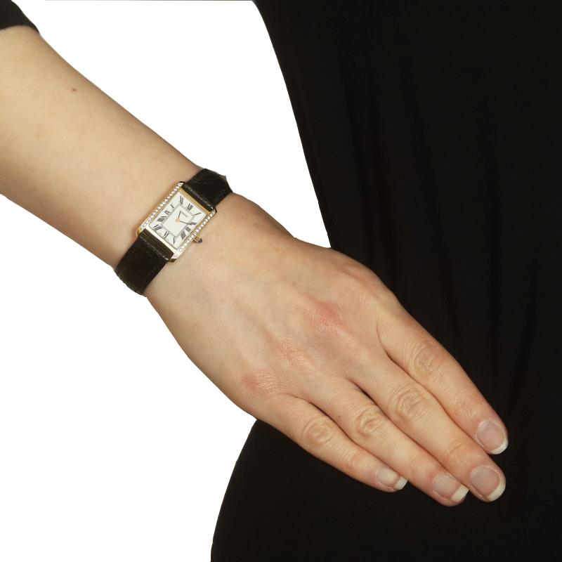 Reloj de pulsera Tourneau Diamond para mujer - Oro amarillo 14k .34ctw Cuarzo 1 año de garantía en Excelente Estado en Greensboro, NC