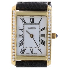 Reloj de pulsera Tourneau Diamond para mujer - Oro amarillo 14k .34ctw Cuarzo 1 año de garantía