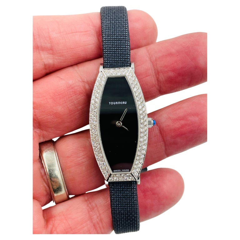 Tourneau Diamant Weißgold Damen-Armbanduhr im Angebot bei 1stDibs