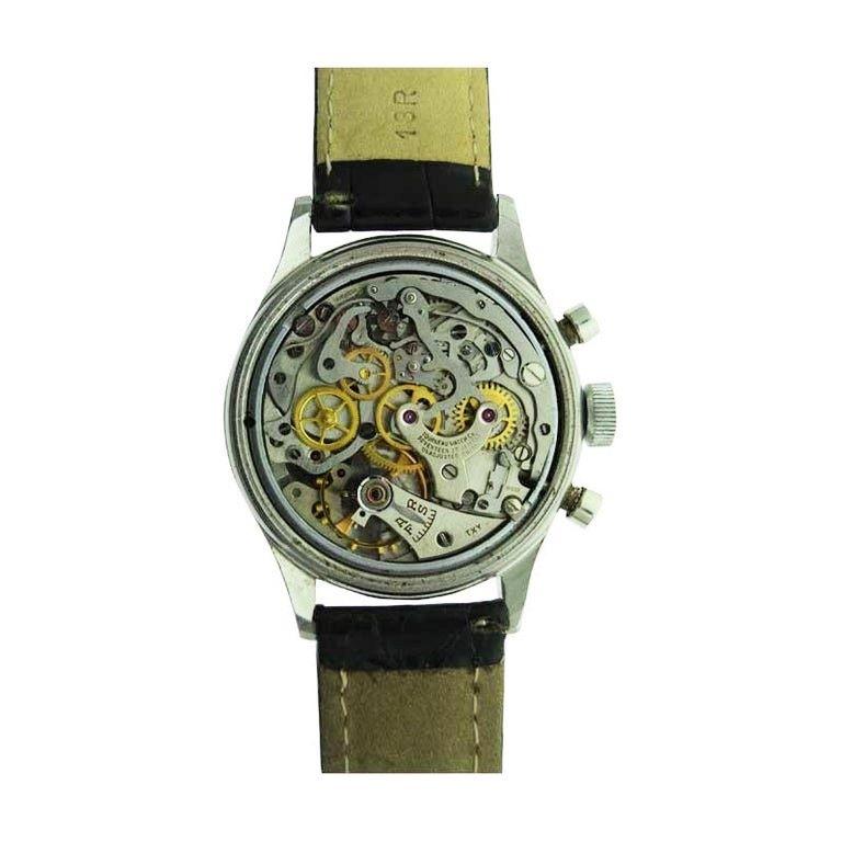 Tourneau Watch Company Stainless Steel Three Register Chronograph For