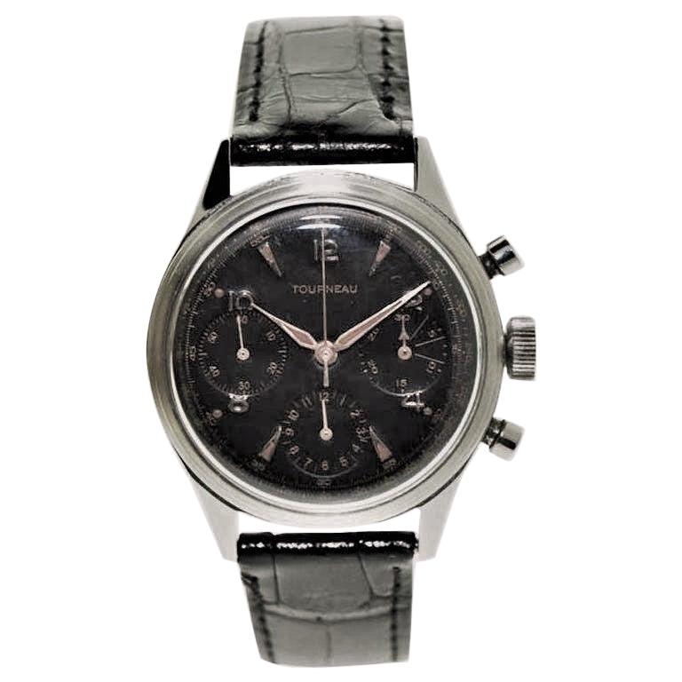 Tourneau Watch Company Stainless Steel Three Register Chronograph