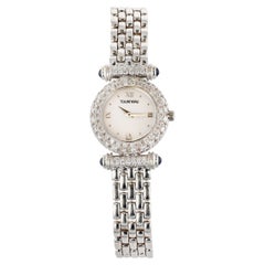 Tourneau White Gold, Diamond, Sapphire, and Mother-Of-Pearl Quartz Wristwatch