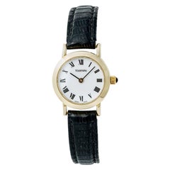 Tourneau Women’s Quartz Watch White Dial 18 Karat Yellow Gold Leather Band