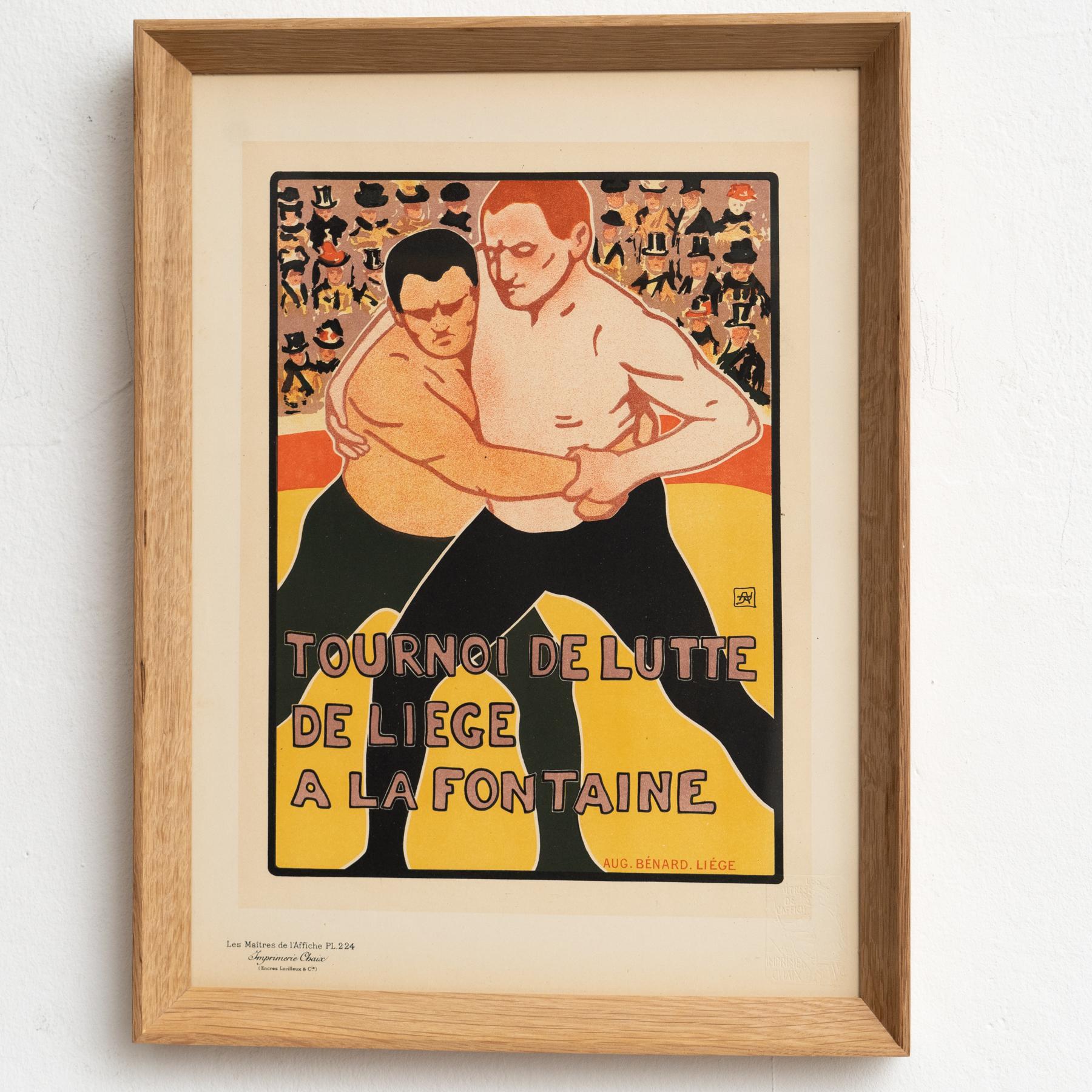 Mid-20th Century Tourney De Lutte Artwork by Aug. Bernard by Les Maitres de l'Affiche, circa 1930 For Sale