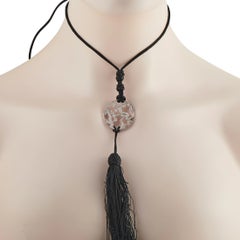 Collar de Tous con borla calada de oro blanco de 18 quilates y diamantes de 0,25 quilates, modelo TO10-070926