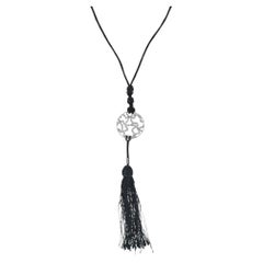 Tous 18K White Gold 0.25ct Diamond Openwork Tassel Necklace TO10-070926