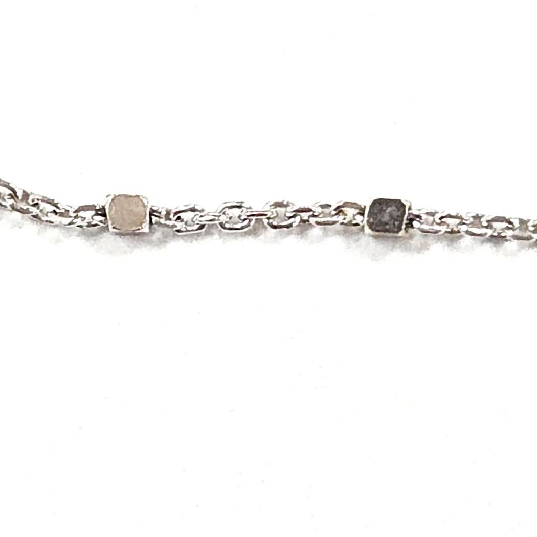 Moderno Tous 18kt White Gold Cube Station Necklace 16