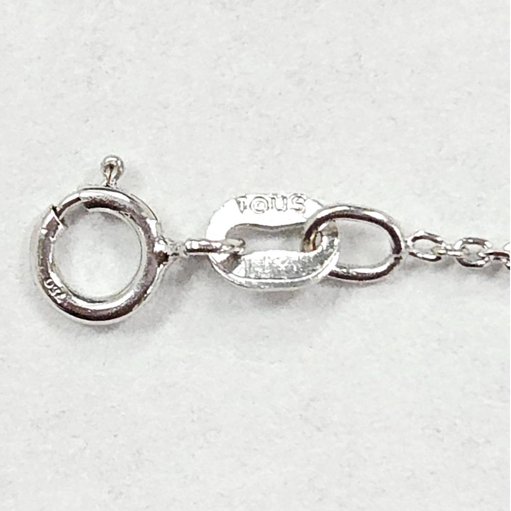 Tous 18kt White Gold Cube Station Necklace 16