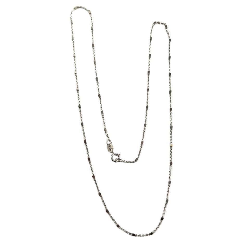Tous 18kt White Gold Cube Station Necklace 16" in vendita