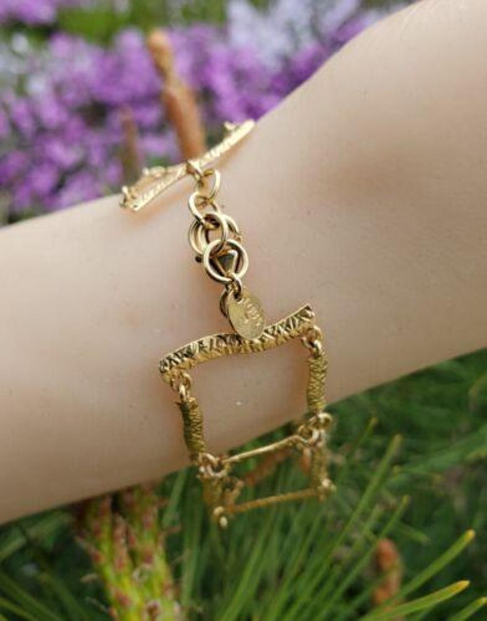 Bracciale Tous con struttura a scaletta A Link Quadrato Flessibile in oro giallo 18k 7