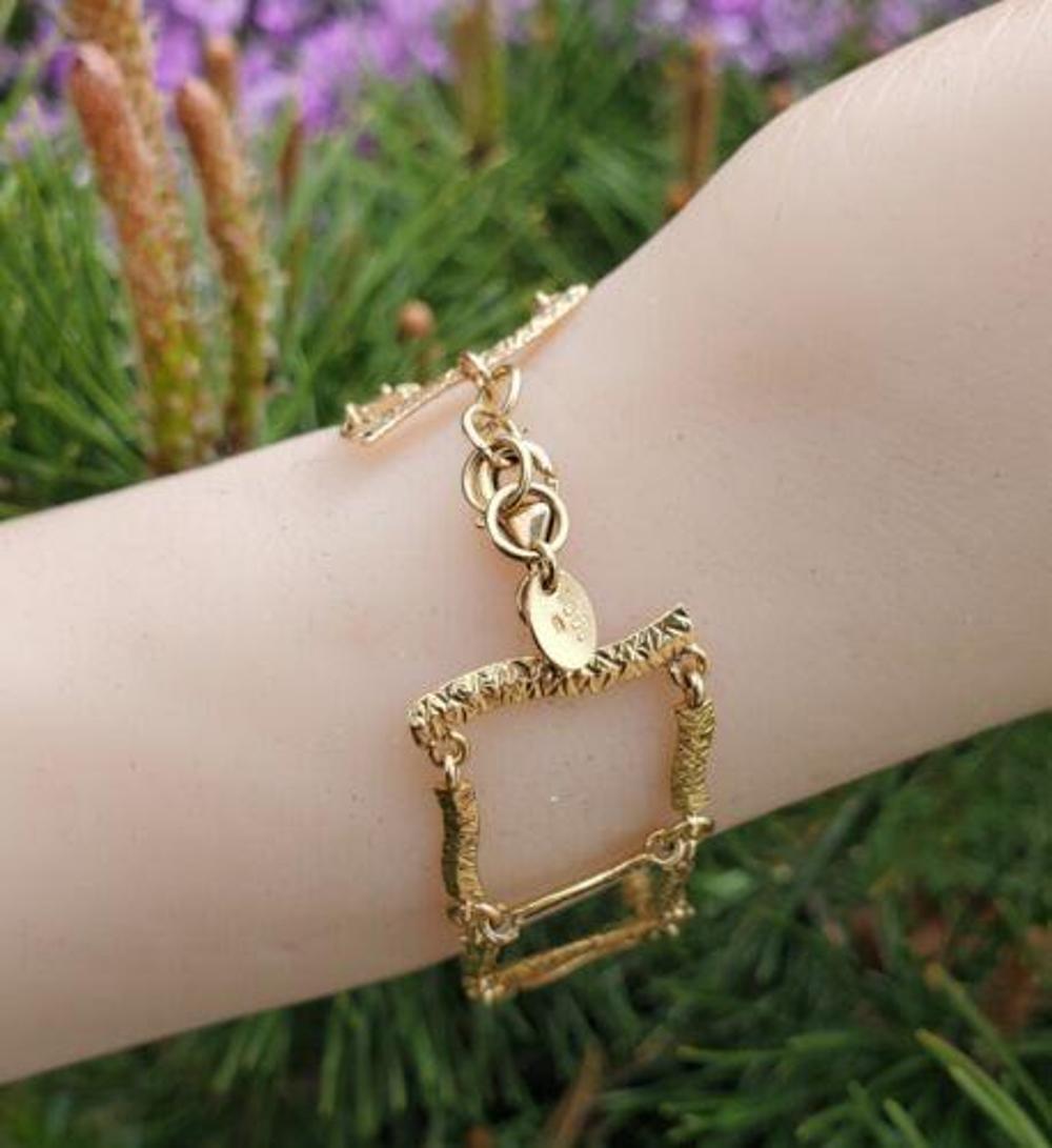 Donna Bracciale Tous con struttura a scaletta A Link Quadrato Flessibile in oro giallo 18k 7