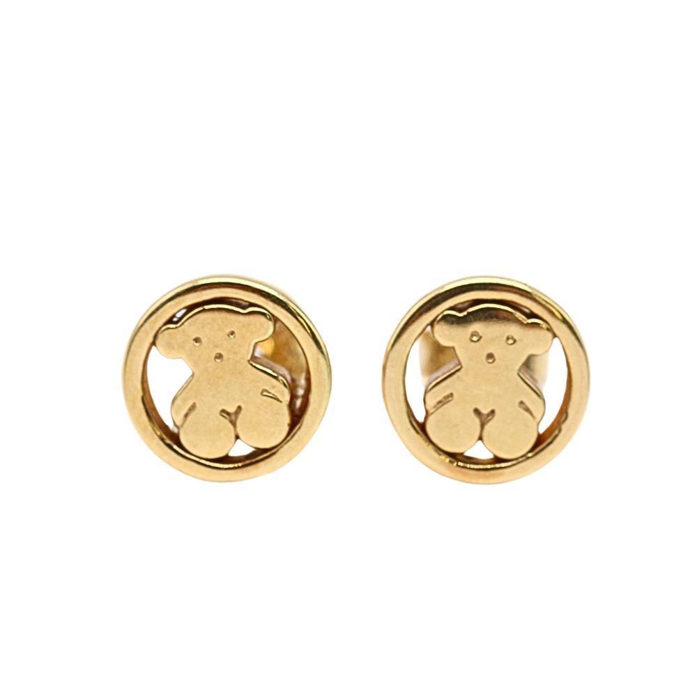 Women's TOUS CAMILLE 18k gold earrings second hand For Sale
