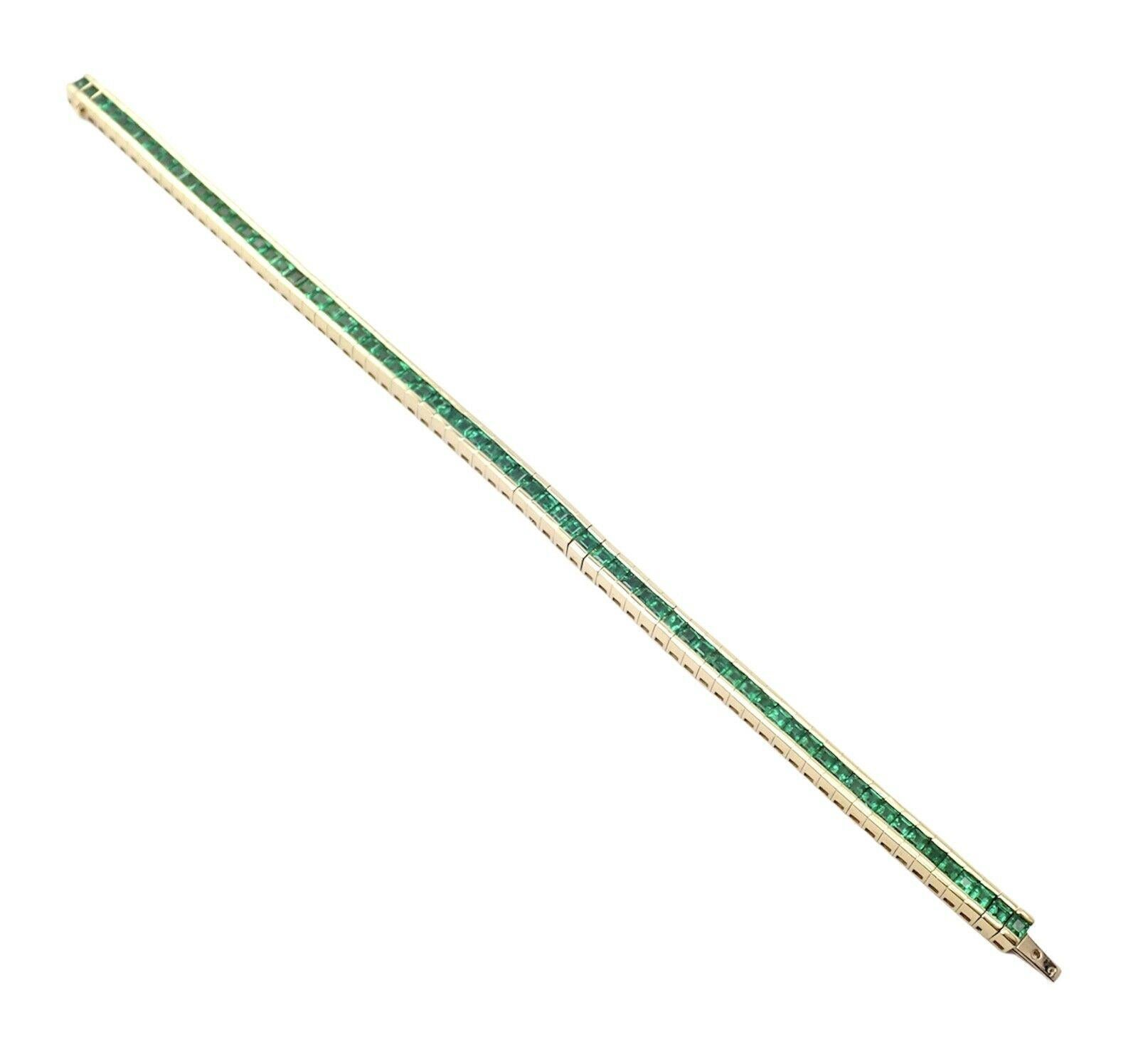 Tous Channel Set Princess Cut Emerald Tennis Bracelet 2