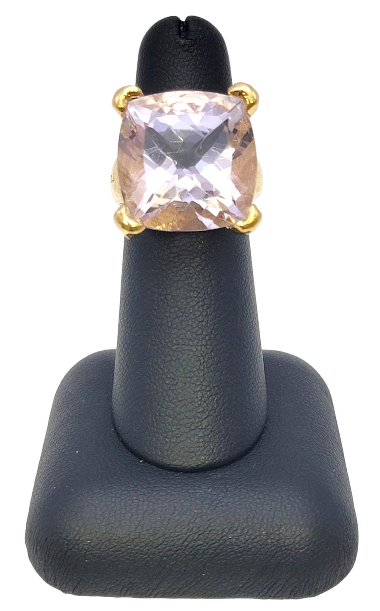 Tous les grands anneaux de cocktail en or 18 carats et quartz violet clair de taille carrée  en vente 5
