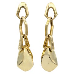 Tous Boucles d'oreilles Pierce en or jaune 18 carats avec maillons de chaîne géométriques