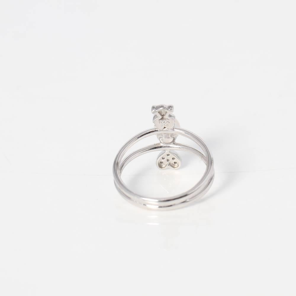Women's TOUS PUPPIES ring in 18k gold with pearl and diamonds For Sale