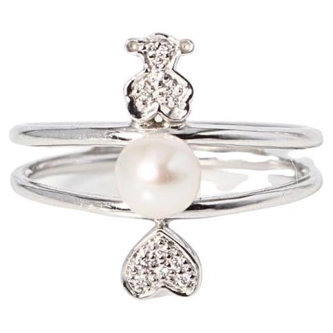 TOUS PUPPIES ring in 18k gold with pearl and diamonds