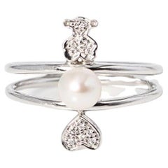 TOUS PUPPIES ring in 18k gold with pearl and diamonds