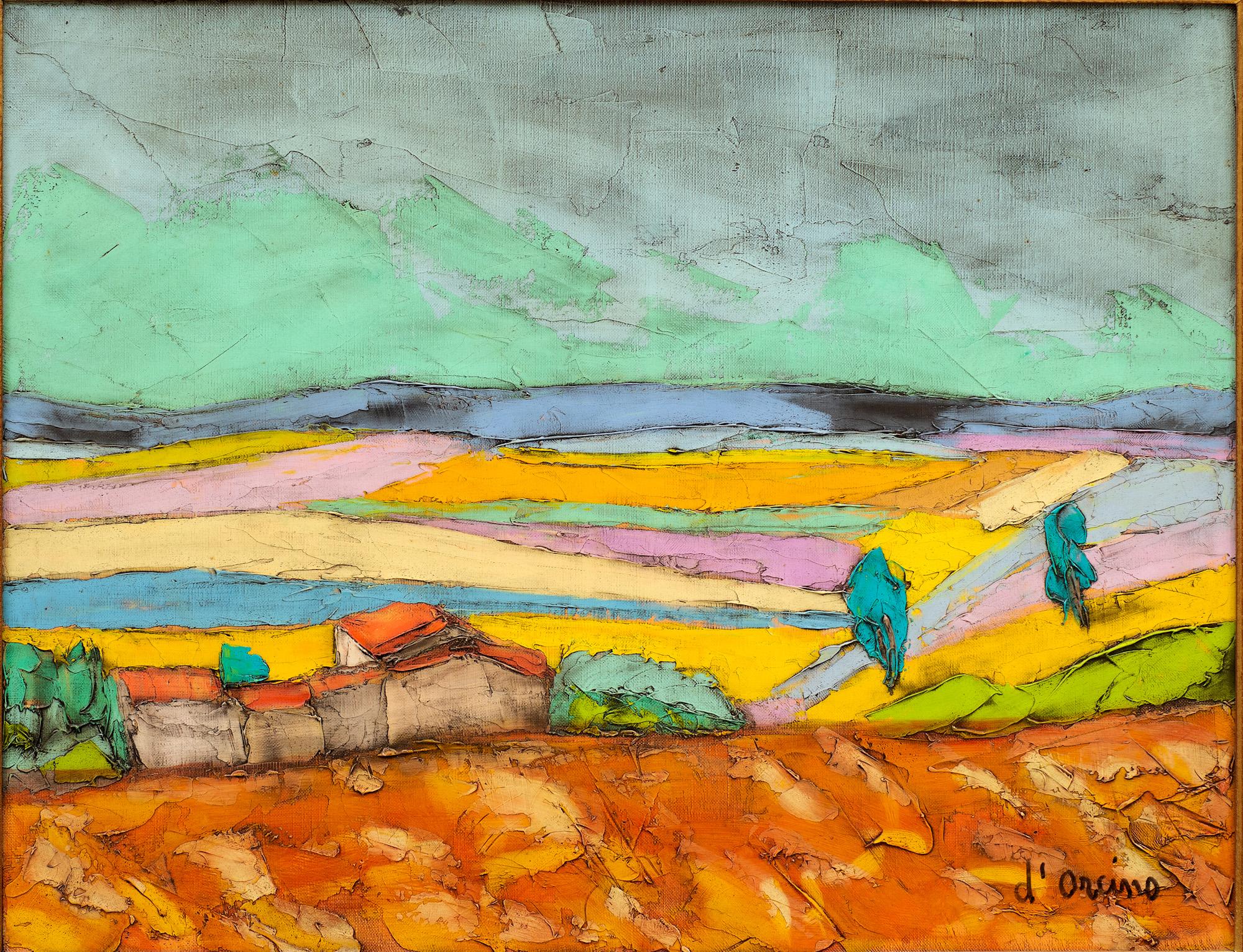 « Le mouton dans les collines » de Toussaint Ambrogiani d'Orcino (1913-1986) - Expressionnisme abstrait Painting par Toussaint Ambrogiani D'Orcino 