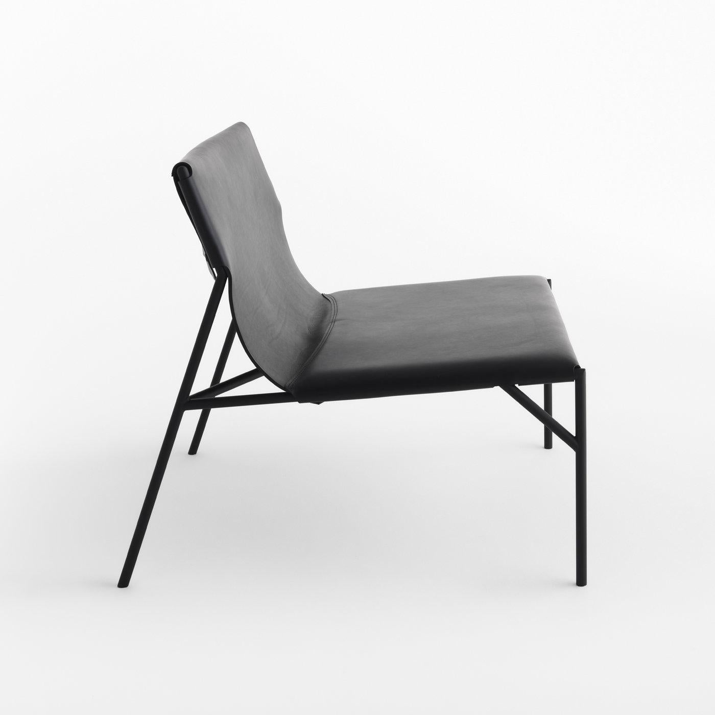 Italian Tout Le Jour Black Lounge Chair by Marc Thorpe For Sale