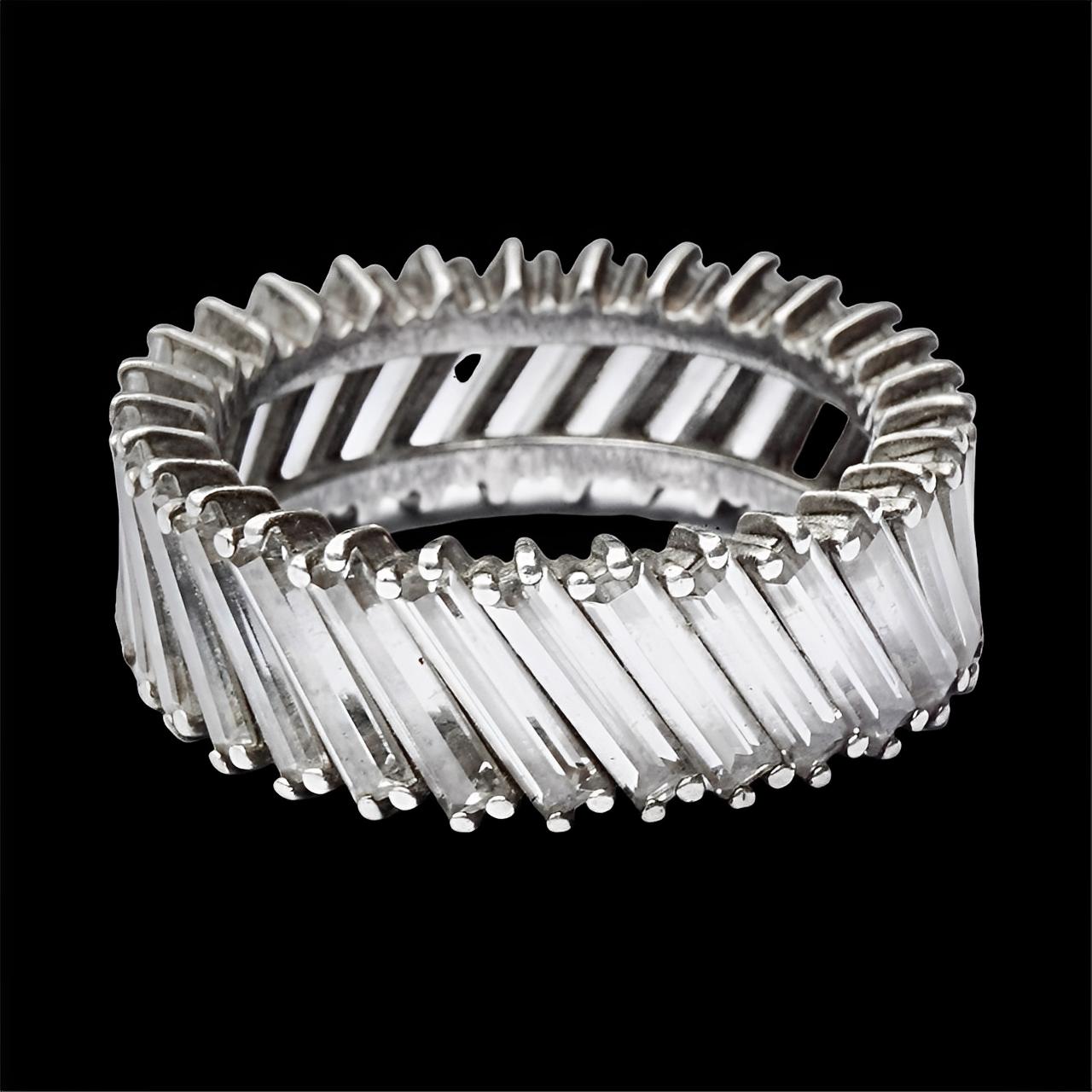Tova Sterling Silber Ring mit kubischen Baguette-Zirkonias im Angebot 2