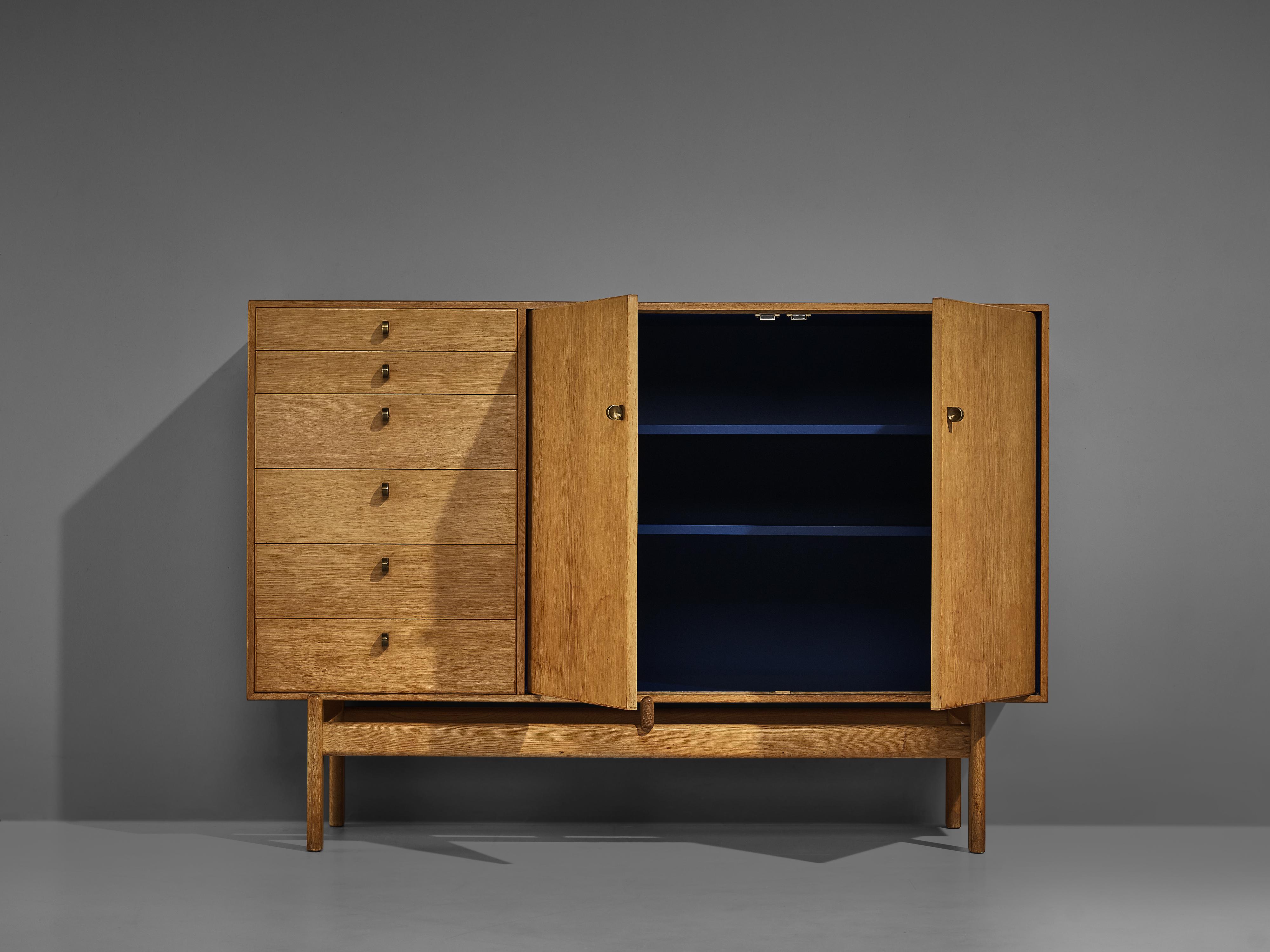 Danish Tove and Edvard Kindt-Larsen Cabinet with Original Blue Interior