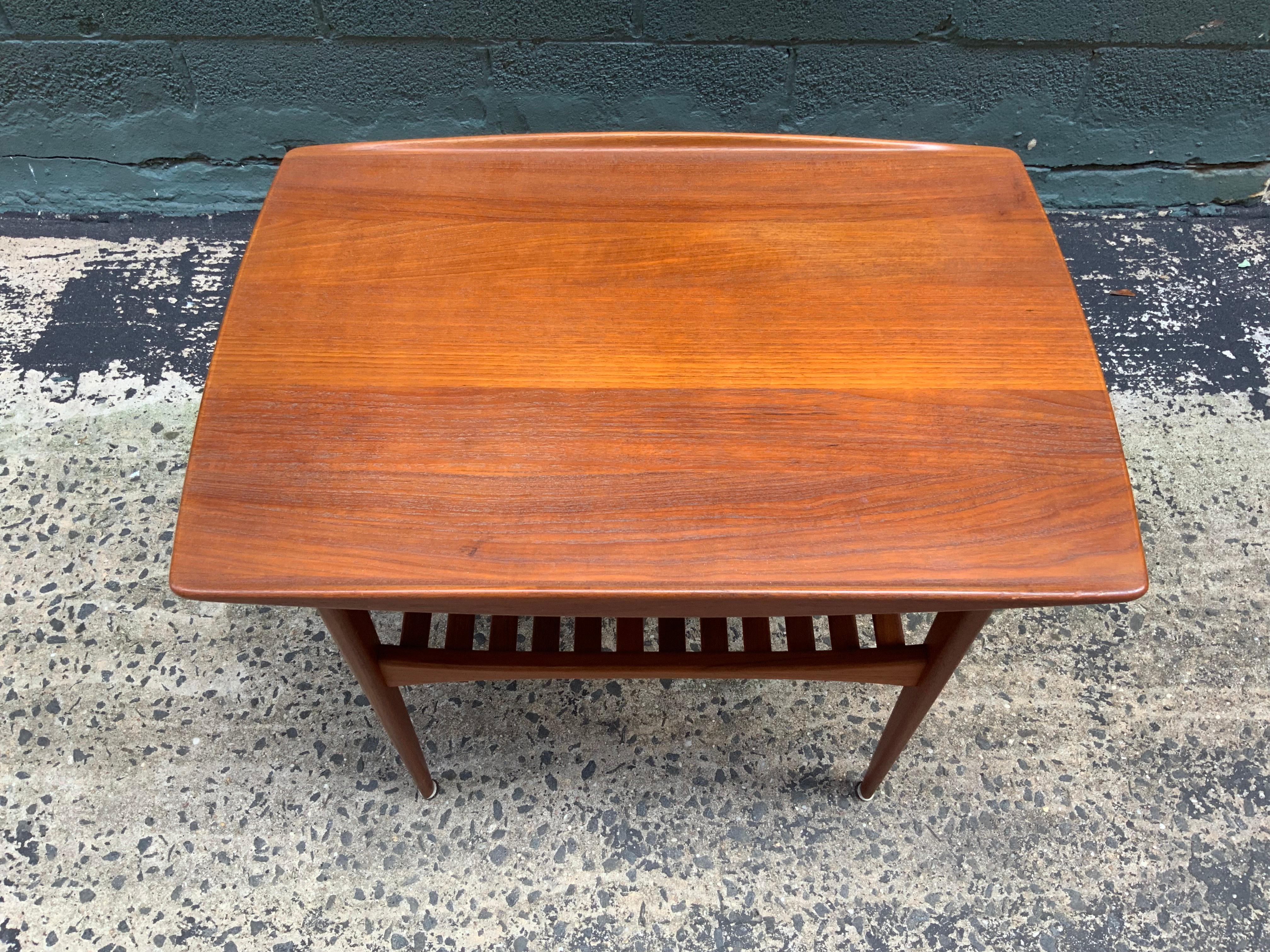 Tove and Edvard Kindt-Larsen Teak Slatted Danish Modern Table 2