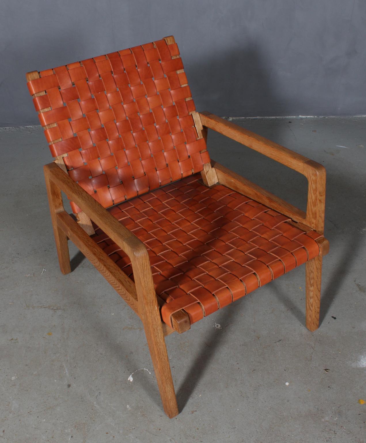 Tove & Edvard Kindt-Larsen, attributed. Lounge chair with frame of oak. 

Seat and back with leather straps.

Made in the 1940s apparently by Gustav Berthelsen.
 