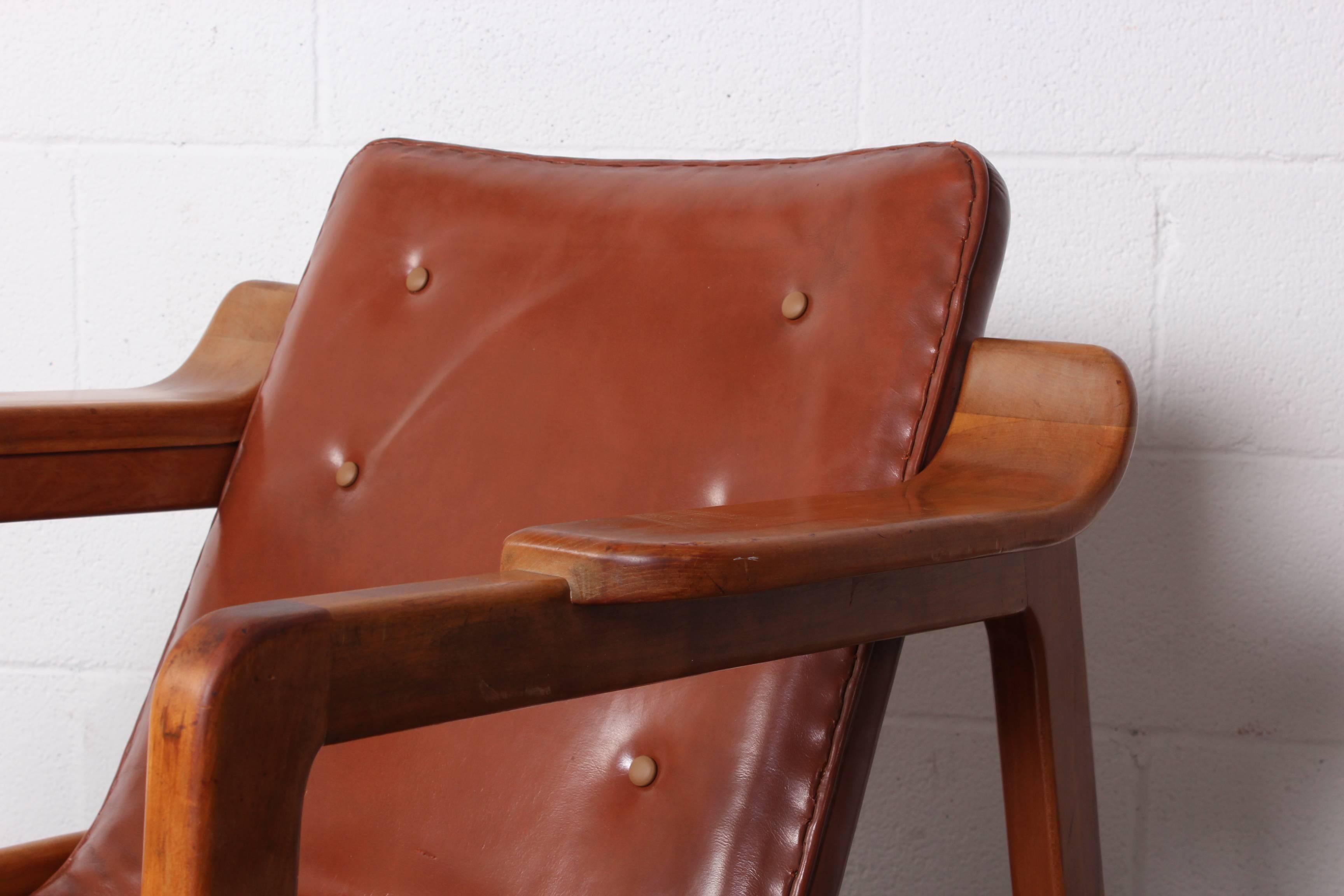 Tove & Edvard Kindt-Larsen 'Fireplace' Lounge Chair in Original Leather 3