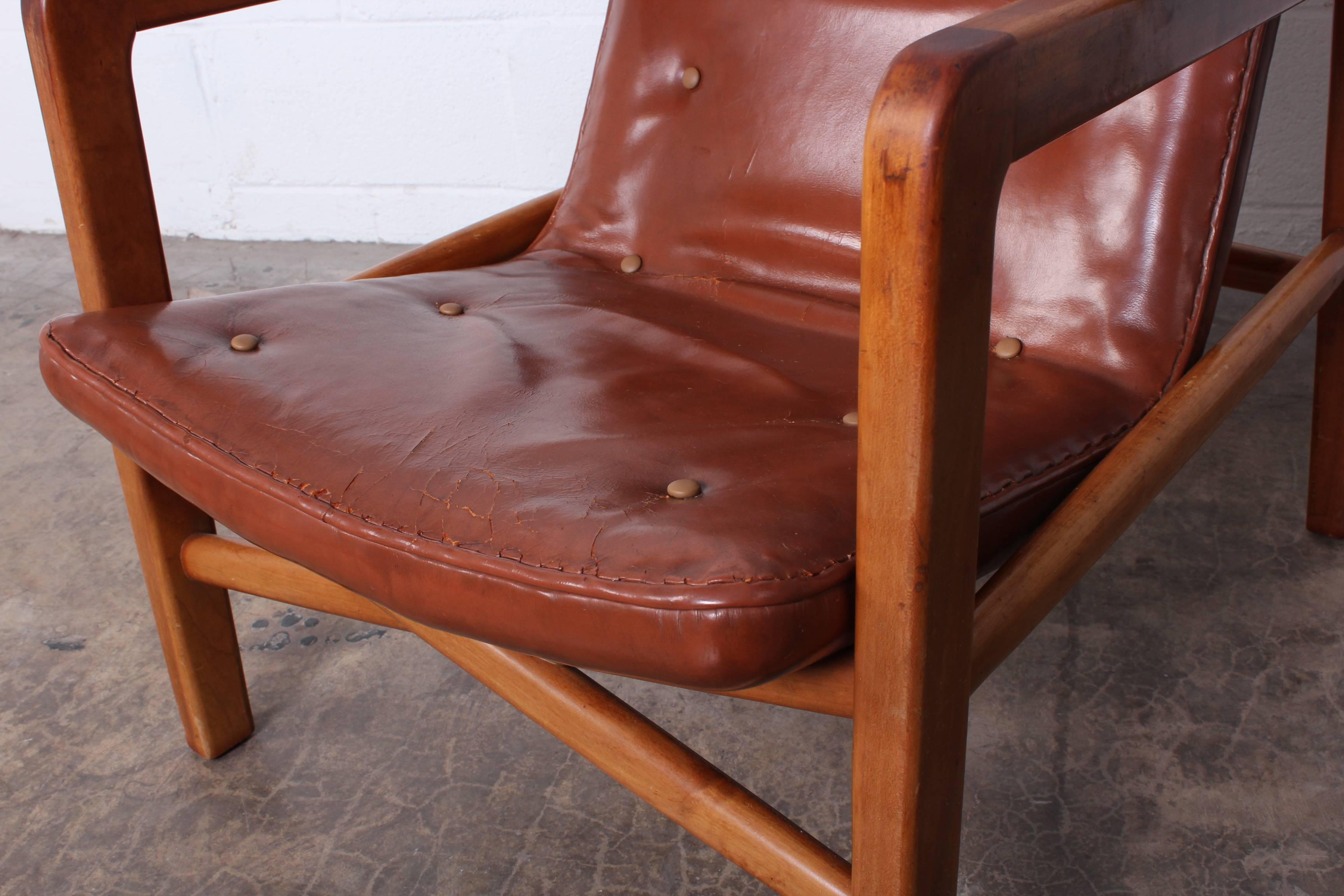 Tove & Edvard Kindt-Larsen 'Fireplace' Lounge Chair in Original Leather 4