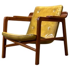 Tove & Edvard Kindt-Larsen 'Fireside' Lounge Chair in pelle originale